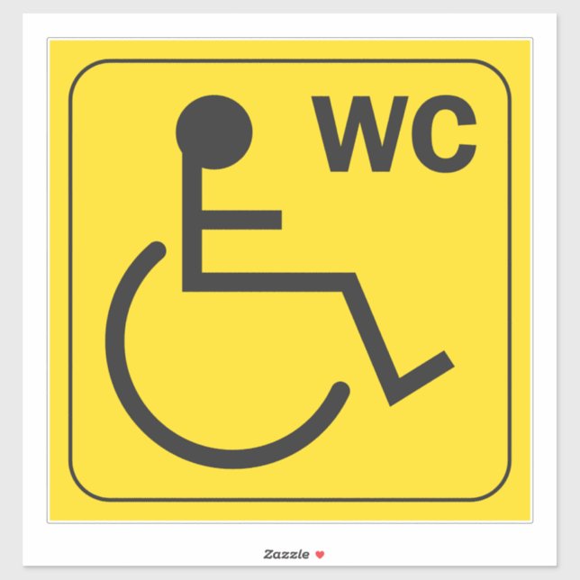 Sticker Symbole de l'autocollant WC Toilet Handicap (Feuille)