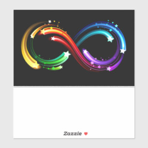 Sticker Symbole de l'infini de comètes arc-en-ciel