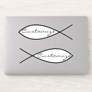 Sticker Symbole de poisson chrétien Ichthys Thunder_Cove