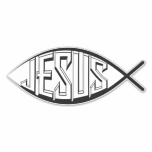 STICKER SYMBOLE DE POISSON DE JÉSUS GROS BÂTIMENTS DÉCALES
