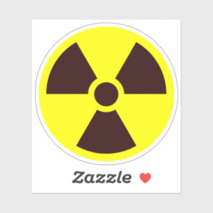 Sticker Symbole de Trefoil noir sur Arrière - plan jaune