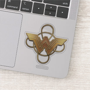 Sticker Symbole d'or Wonder Woman au-dessus de Lasso