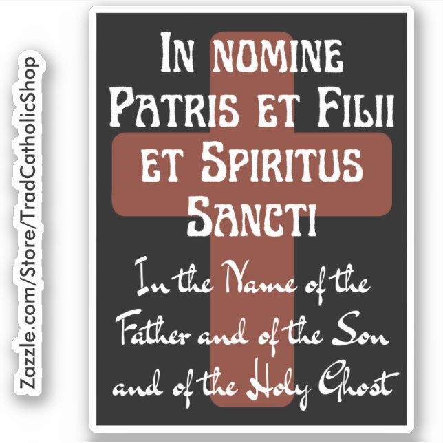 Sticker Symbole latin de la croix catholique traditionnell (Devant)