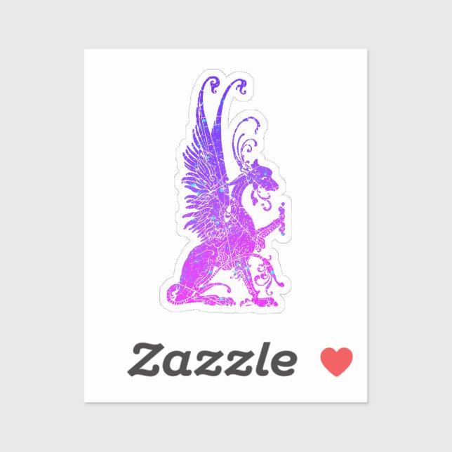 Sticker Symbole monstre de néon Basilisk Dragon Bête antiq (Feuille)