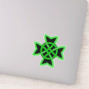 Sticker Symbole noir vert irlandais noeud celtique