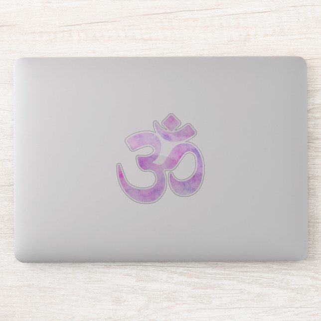Sticker SYMBOLE OM D'Aquarelle Lavande Rose (Ordinateur)