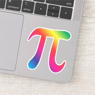 Sticker Symbole pi de couleur arc-en-ciel