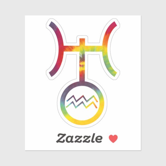 Sticker Symbole planétaire Aquarius Uranus Tie Dye Party (Feuille)