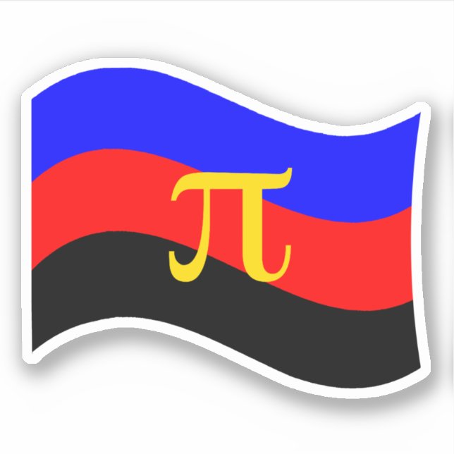 Sticker Symbole polyamory de la fierté drapeau ondulé (Devant)