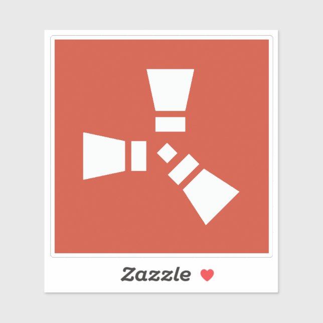 Sticker Symbole POUSSIÈRE BLANC en rouge (Feuille)