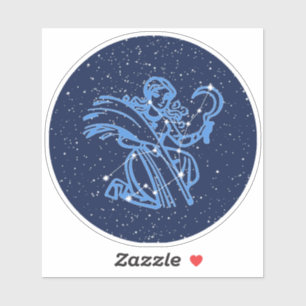 Sticker Symbole Virgo Constellation et Zodiac avec étoiles
