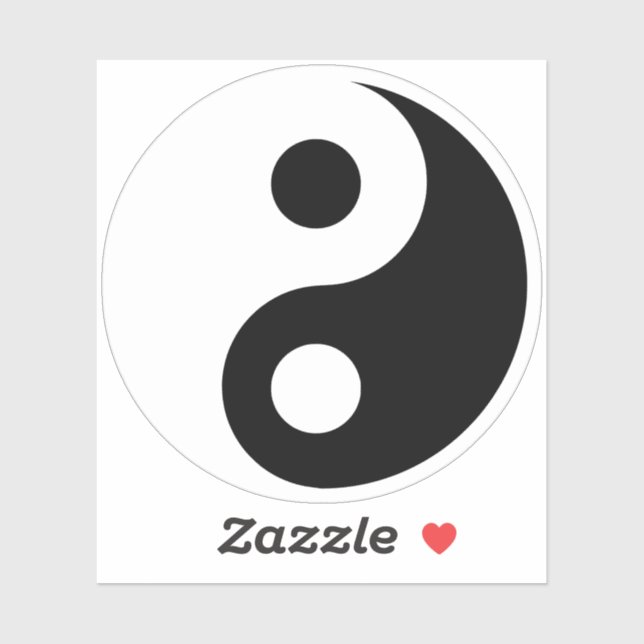 Sticker Symbole Yin et Yang blanc et noir (Feuille)
