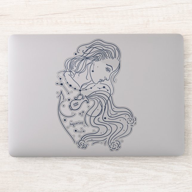 Sticker SYMBOLE Zodiaque FILLE Aquarius (Ordinateur)