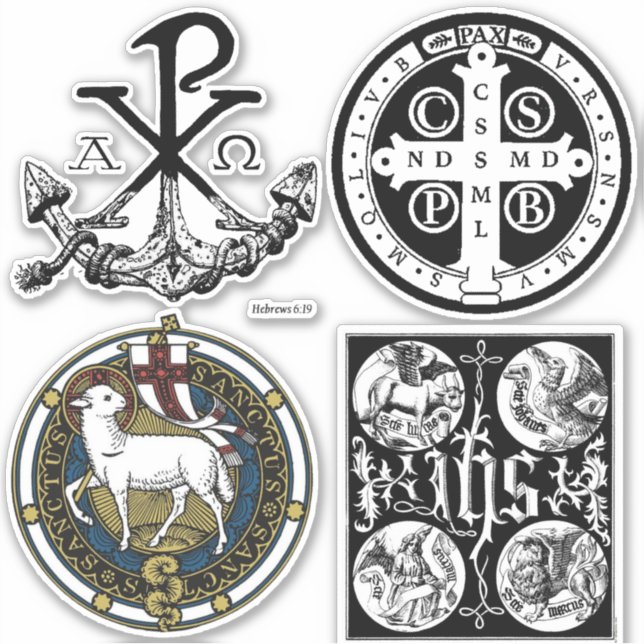 Sticker Symboles catholiques traditionnels (Devant)