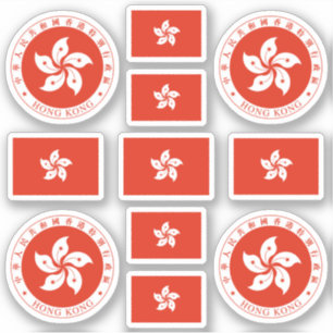 Sticker Symboles de Hong Kong / blason et drapeau