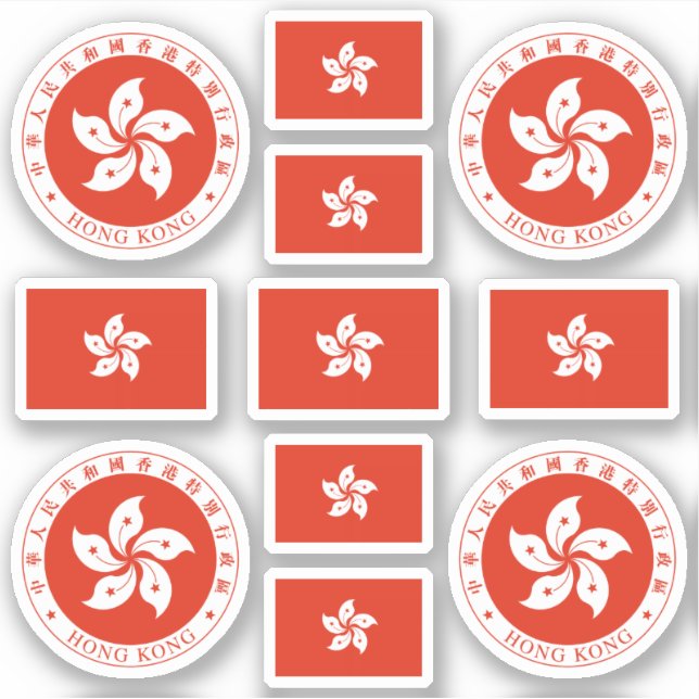Sticker Symboles de Hong Kong / blason et drapeau (Devant)