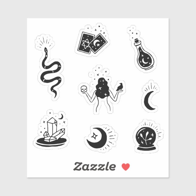 Sticker Symboles de la cuisine Whimsigoth (Feuille)