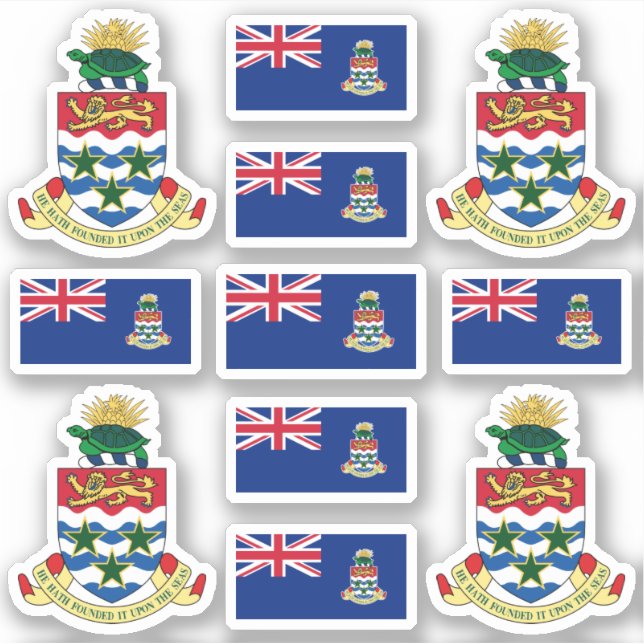 Sticker Symboles de l'État caïmanais / blason et drapeau (Devant)