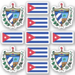 Sticker Symboles de l'État cubain / blason et drapeau
