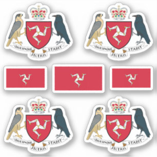 Sticker Symboles de l'état du manx / blason et drapeau
