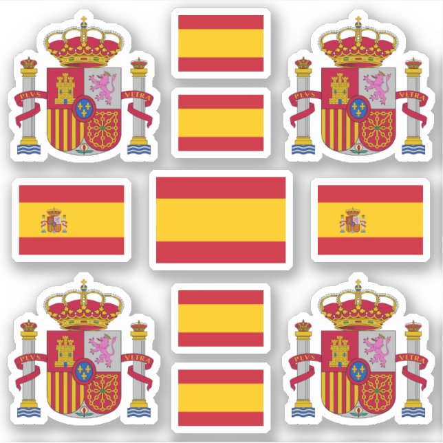 Sticker Symboles de l'État espagnol / blason et drapeau (Devant)