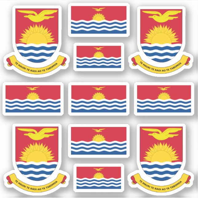 Sticker Symboles de l'État I-Kiribati / blason et drapeau  (Devant)