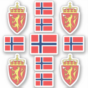 Sticker Symboles de l'État norvégien / blason et drapeau