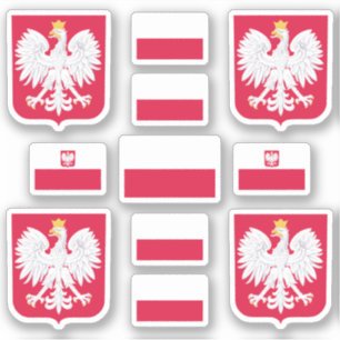 Sticker Symboles de l'État polonais / blason et drapeau