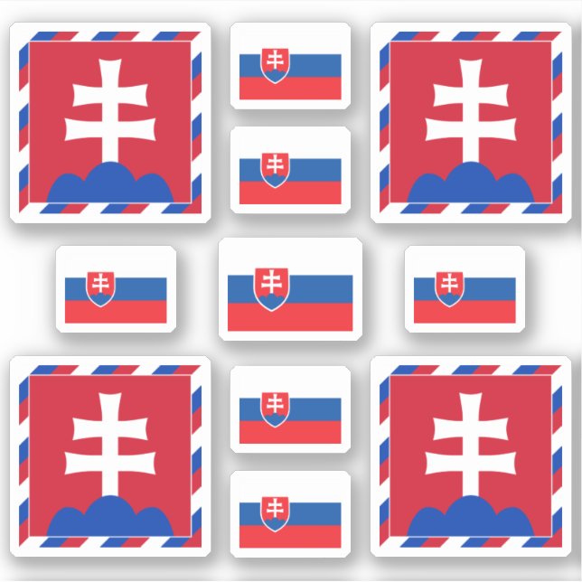 Sticker Symboles de l'État slovaque / blason et drapeau (Devant)