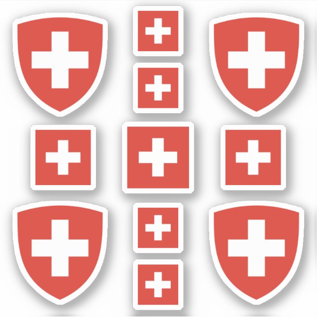 Sticker Symboles de l'Etat suisse / blason et drapeau (Devant)