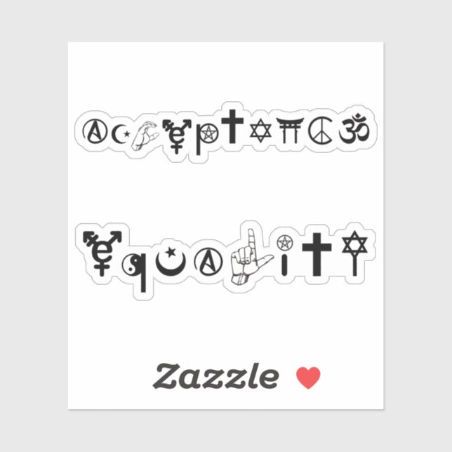 Sticker Symboles d'égalité d'acceptation 1 (Feuille)