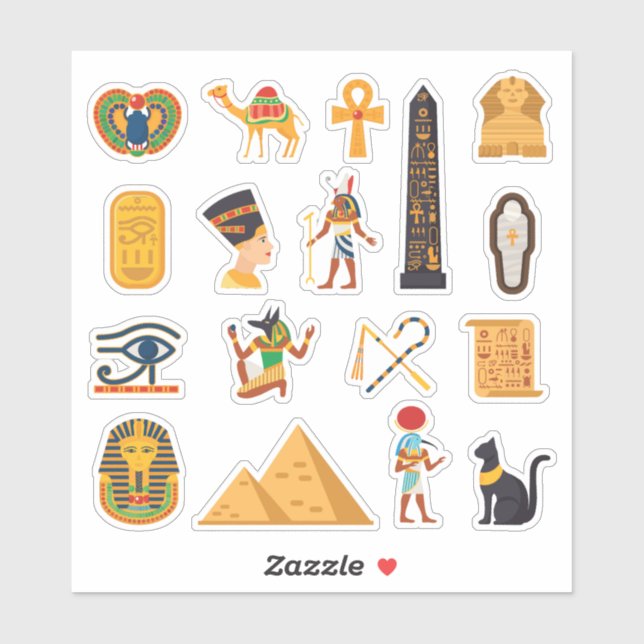 Sticker Symboles égyptiens Set Pack (Feuille)