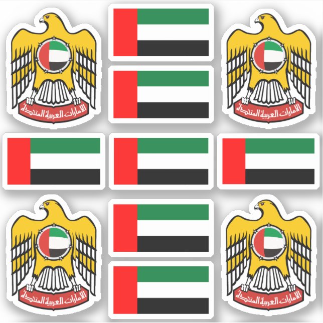 Sticker Symboles/emblème/drapeau nationaux émiratis (Devant)