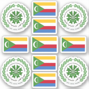 Sticker Symboles nationaux comoriens / Armoiries et drapea