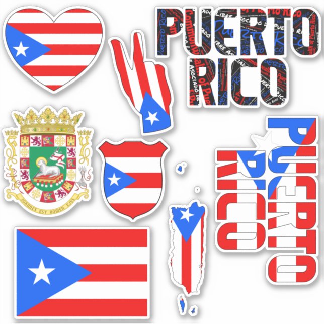 Sticker Symboles nationaux Extraordinaires de Porto Rico (Devant)