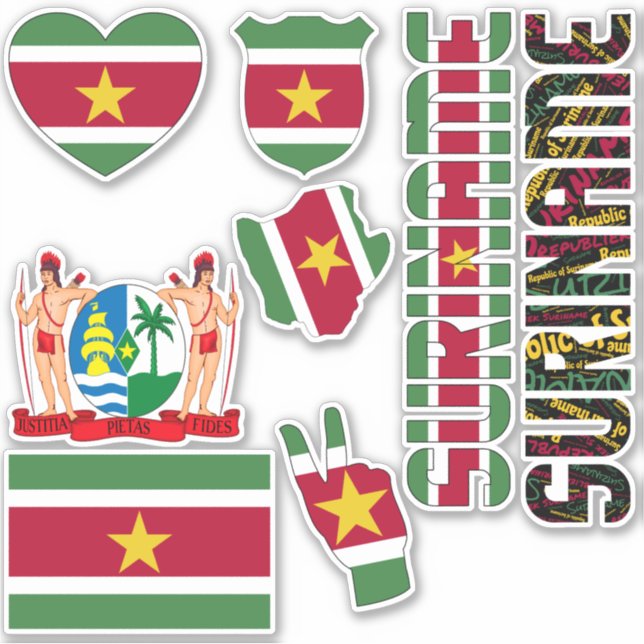 Sticker Symboles nationaux Extraordinaires du Suriname (Devant)