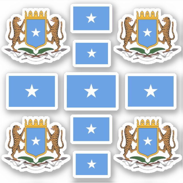 Sticker Symboles nationaux somaliens /Armoiries et drapeau (Devant)