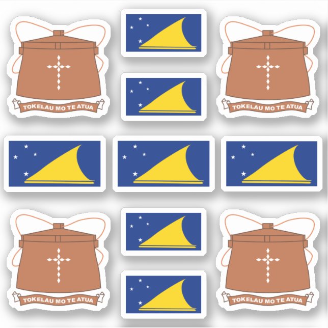 Sticker Symboles tokélaouans / insigne national et drapeau (Devant)