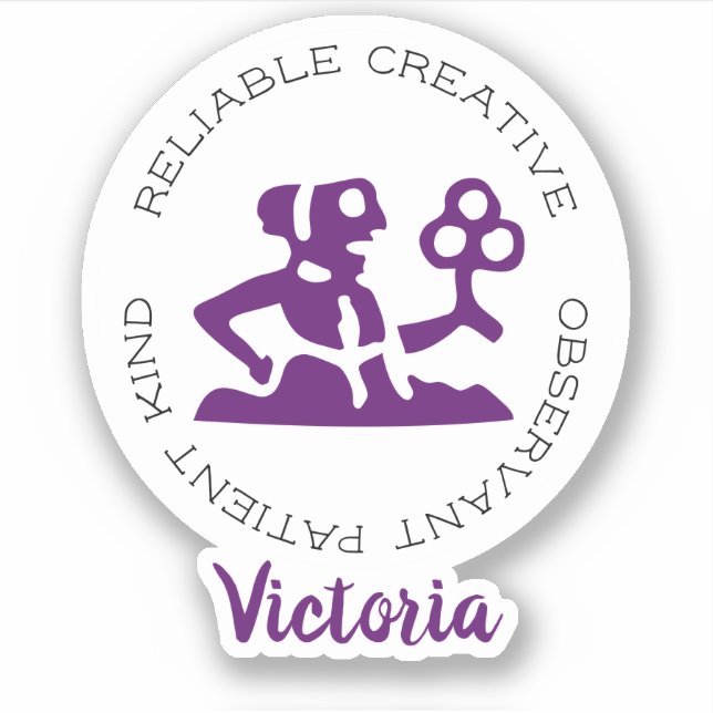 Sticker Symboles Virgo Zodiac Star (Devant)