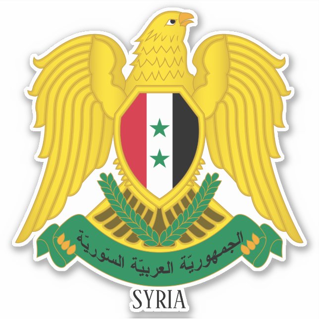 Sticker Syrie Armoiries Nationales Patriotique (Devant)