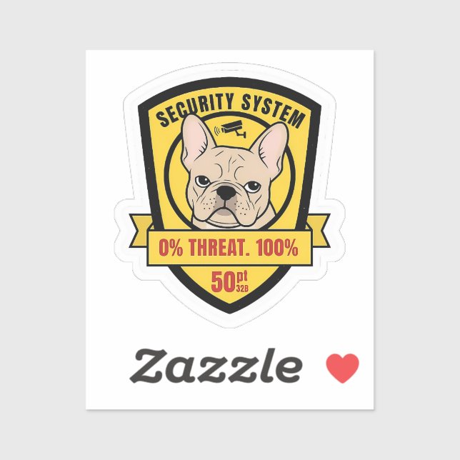 Sticker Système de sécurité Funny Frenchie Jugement de la  (Feuille)