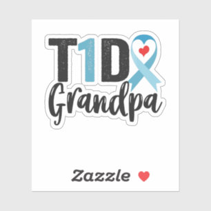 Sticker T1D Grand-père Diabète Sensibilisation Ruban Famil