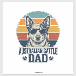 Sticker T-shirt de papa Australian Cattle Dog Vintage Suns
