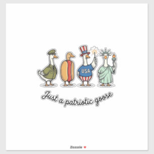 Sticker T-shirt drôle de l'oie patriotique gravure vintage