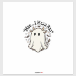 Sticker T-shirt fantôme de vache mignon Halloween Meugle j