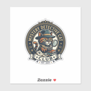 Sticker T-shirt graphique Chat Chaton Détective Mystère -