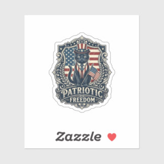 Sticker T-shirt graphique vectoriel de chat noir patriotiq