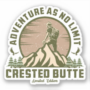 Sticker T-shirt Hike Sunset Hike Butte Retro Crested