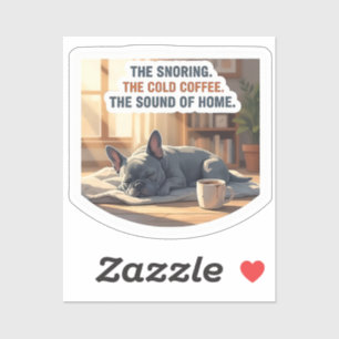 Sticker T-shirt maman chien Bulldog Français Bleu ronflant