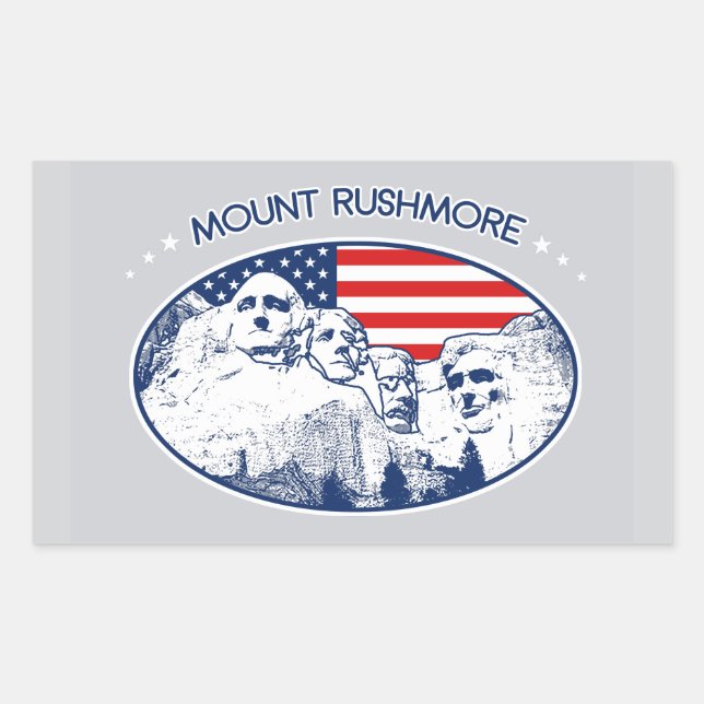 sticker. T-shirt. Mount Rushmore, USA Sticker (Front)